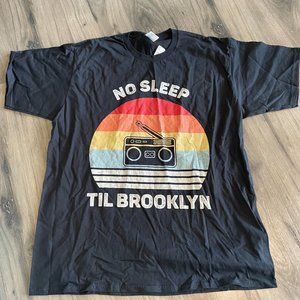 Men's "No Sleep Til Brooklyn" T-Shirt, Black, Size XL